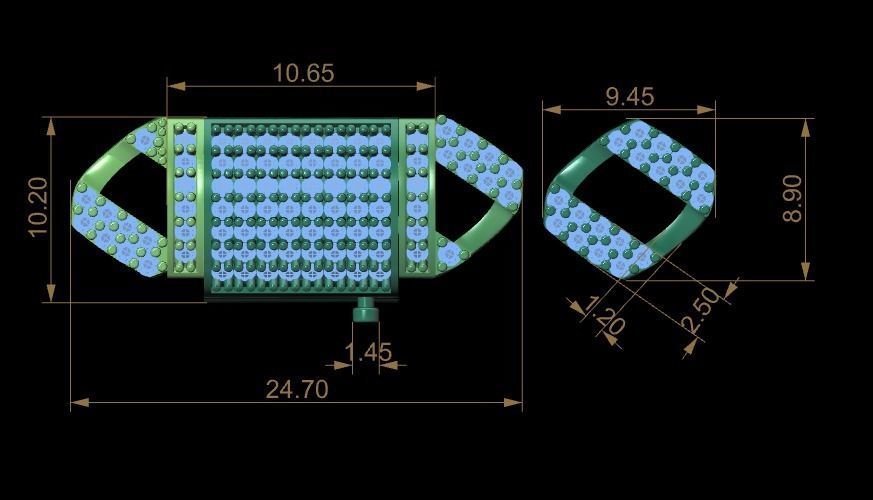 Cuban link bracelet with lock 3D print model_22