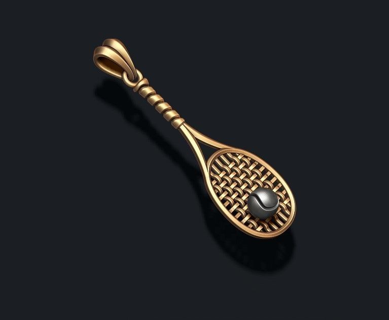 Tennis racket pendant 3D print model_5