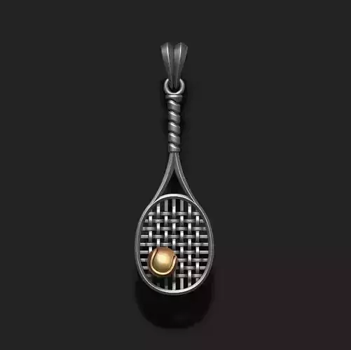 Tennis racket pendant 3D print model