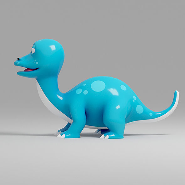 Dinosaur cartoon 3 3D model_4