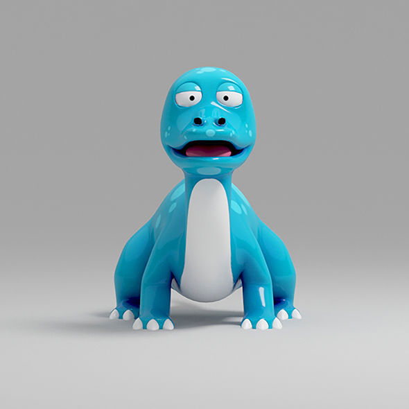 Dinosaur cartoon 3 3D model_2