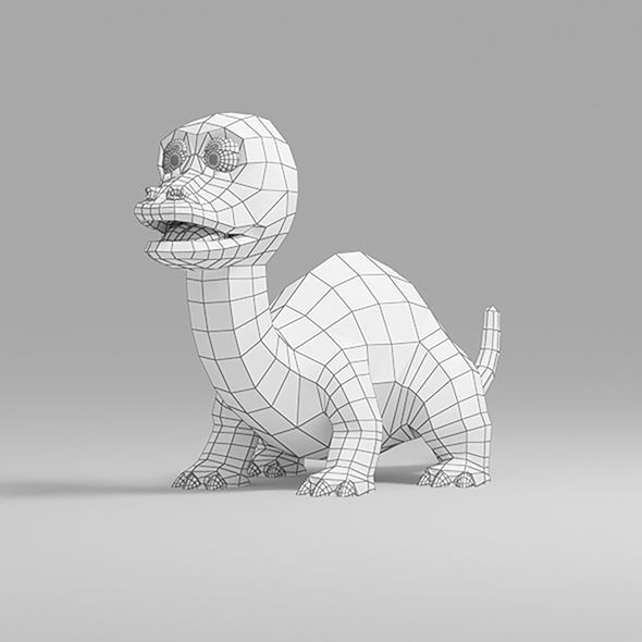 Dinosaur cartoon 3 3D model_6