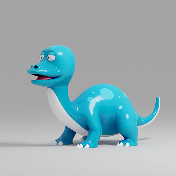 Dinosaur cartoon 3 3D model_3