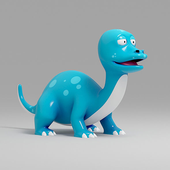 Dinosaur cartoon 3 3D model_1