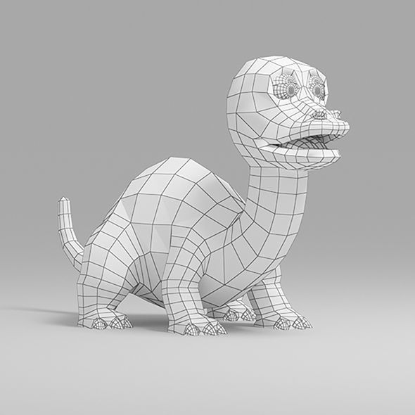 Dinosaur cartoon 3 3D model_5
