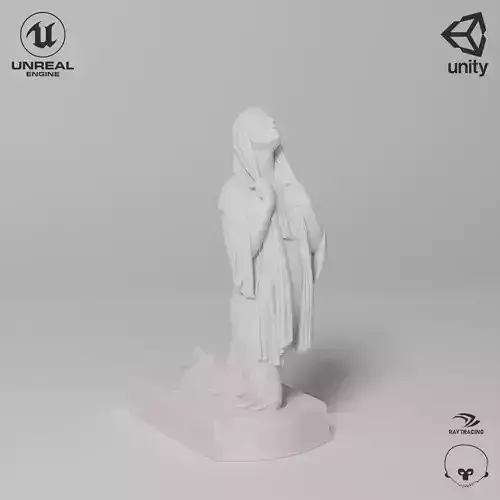 The Annunciation Sculpture VR AR Mobile-ready Game-ready