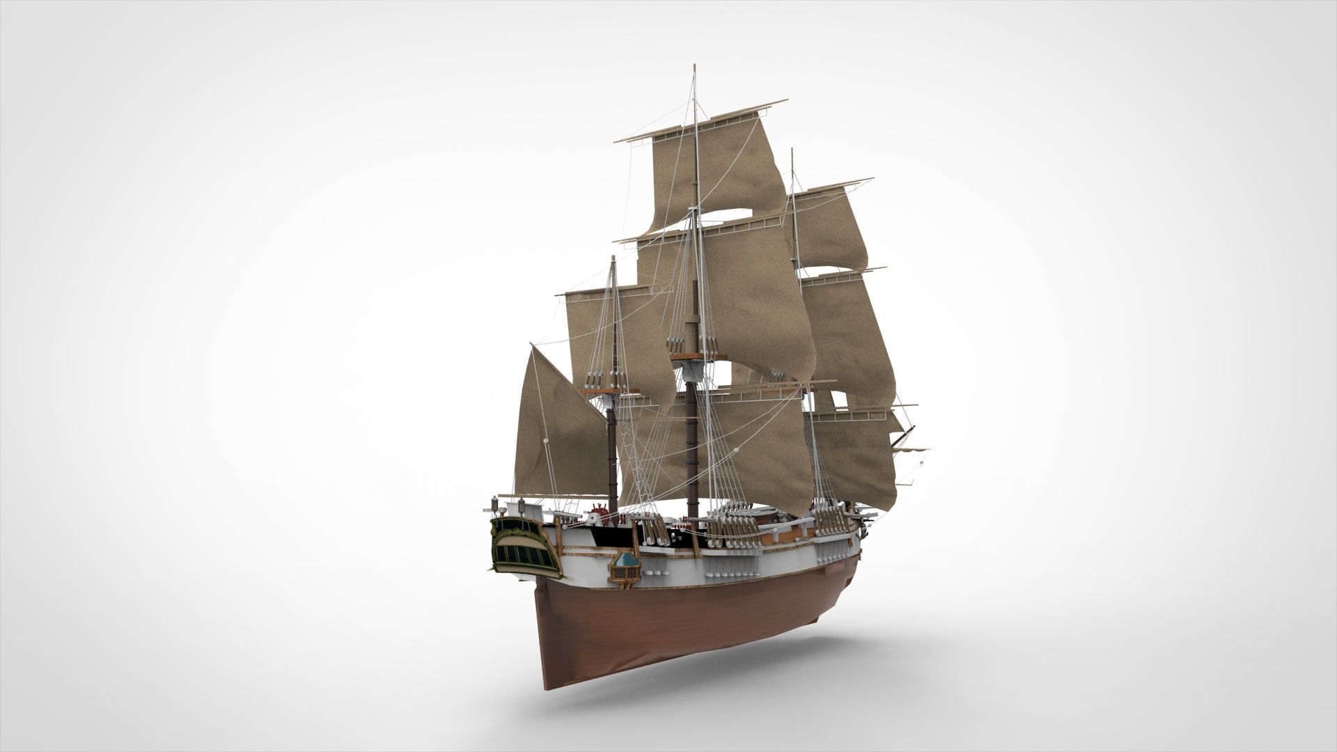 Sailing Ship 3D model_16