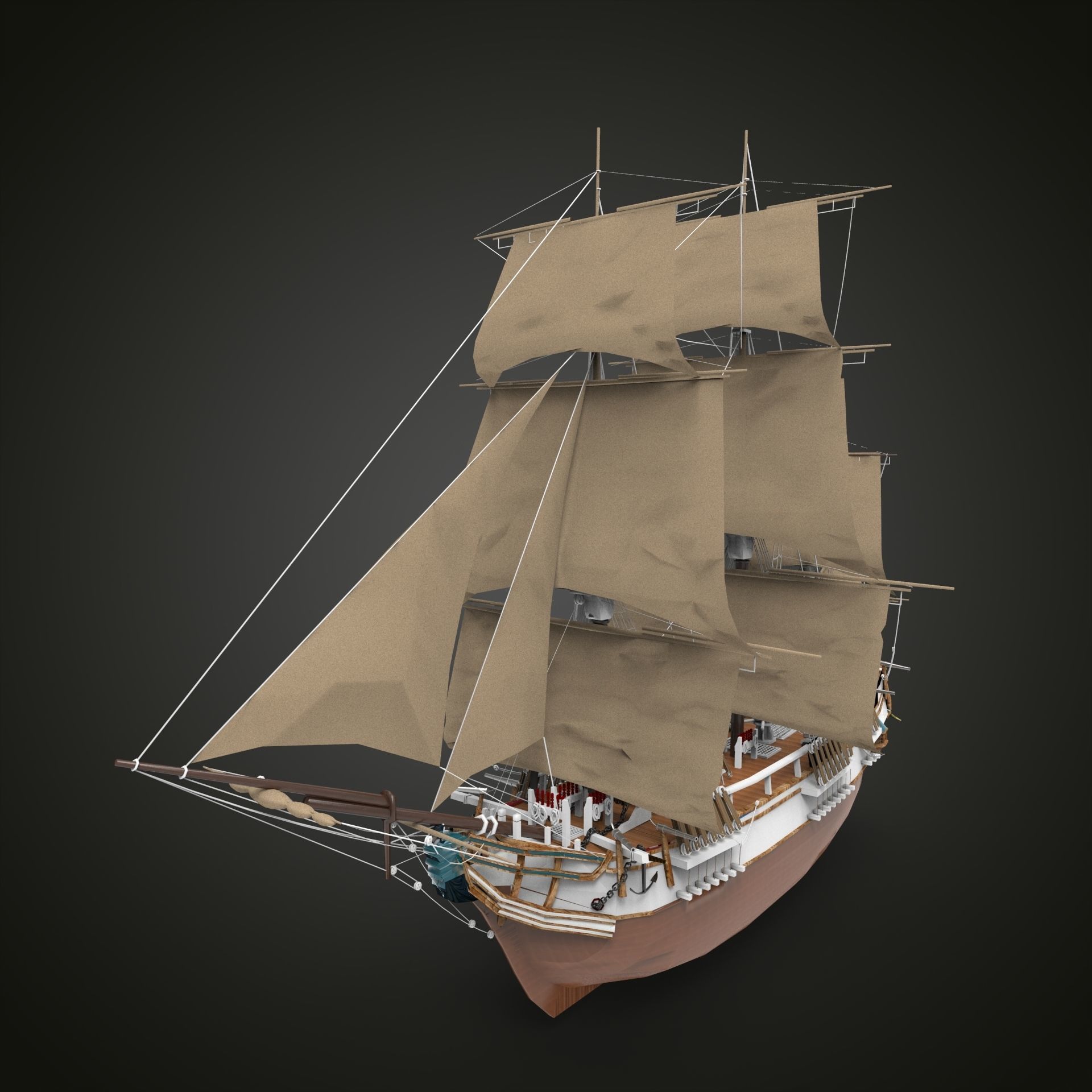 Sailing Ship 3D model_22