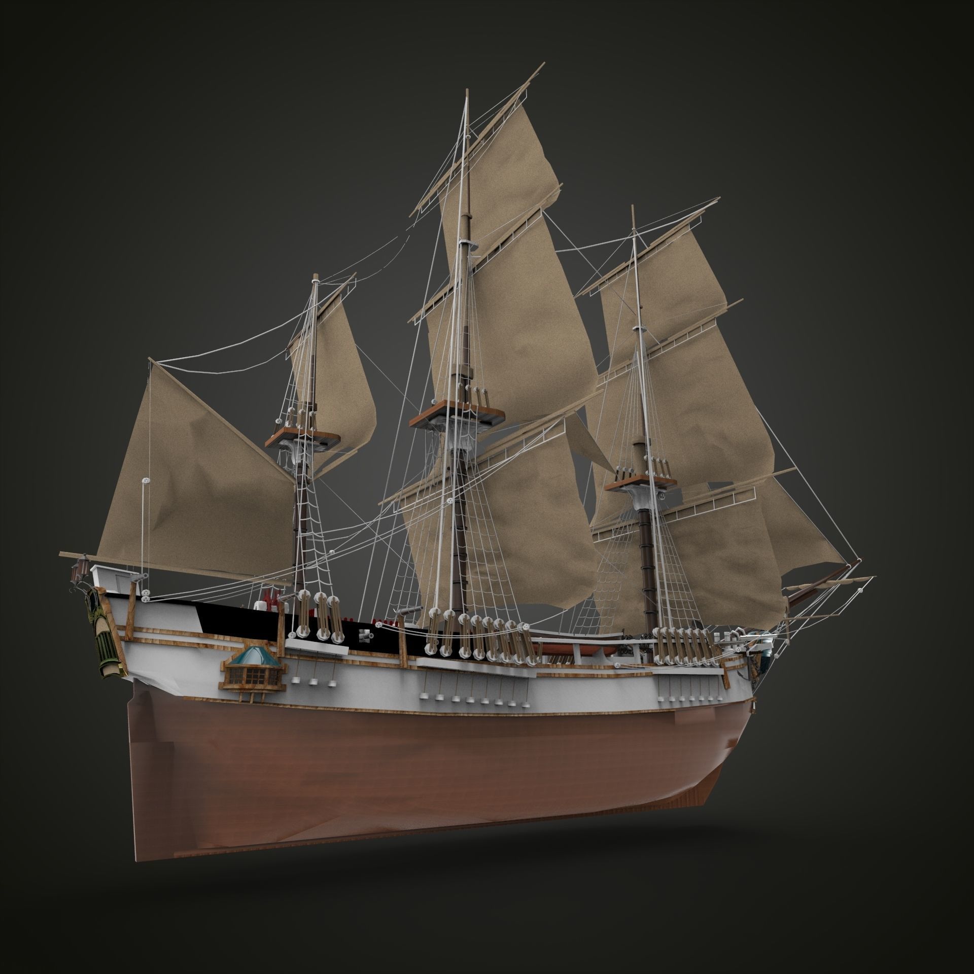 Sailing Ship 3D model_27