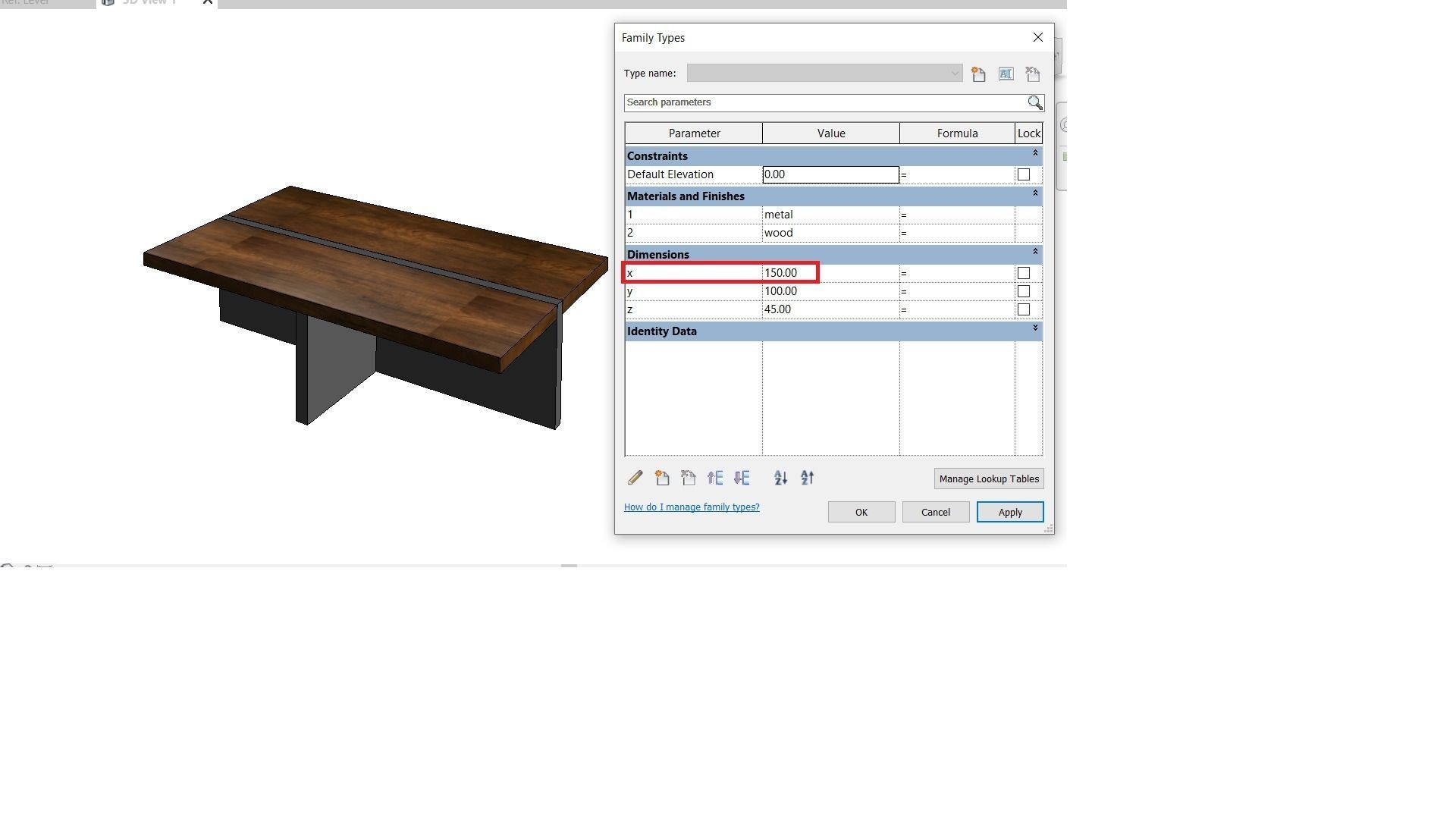 wood and metal table 3D model_4