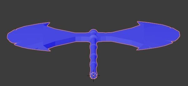 Medieval weapon - axe Low-poly 3D model_10