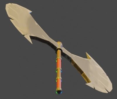 Medieval weapon - axe Low-poly 3D model_3
