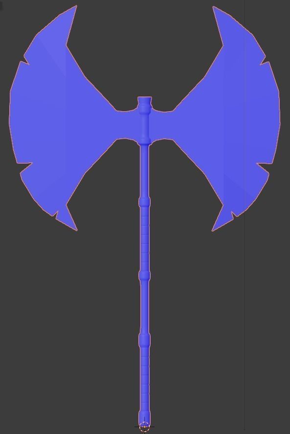 Medieval weapon - axe Low-poly 3D model_8