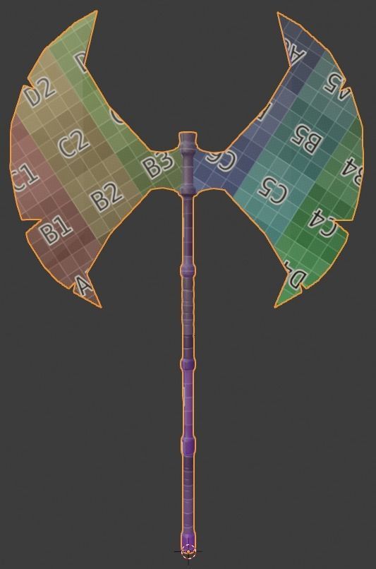 Medieval weapon - axe Low-poly 3D model_7