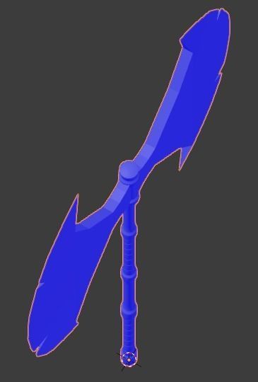 Medieval weapon - axe Low-poly 3D model_11