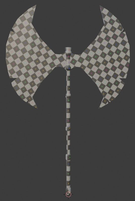 Medieval weapon - axe Low-poly 3D model_6
