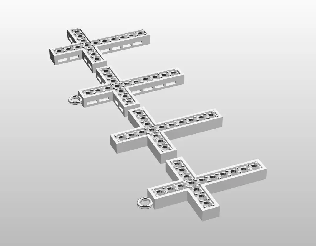 Christ cross pendan with zirconia 3D print model_0