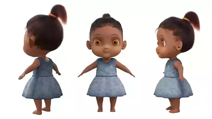 Cute Baby hair fur character 
