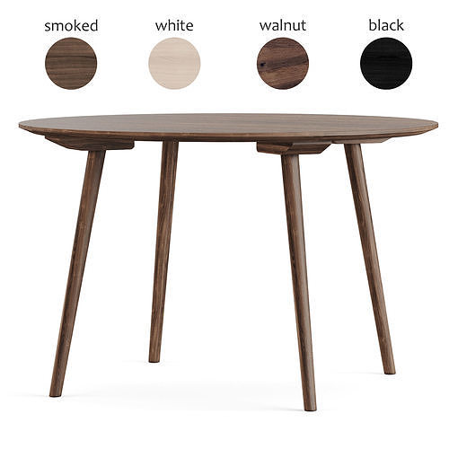 Scandinavian round table Low-poly 3D model