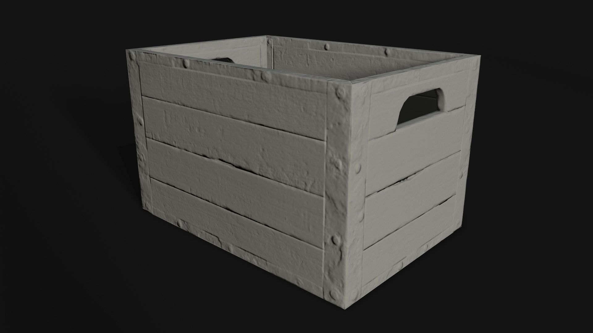 Wooden Crate Low-poly 3D model_8