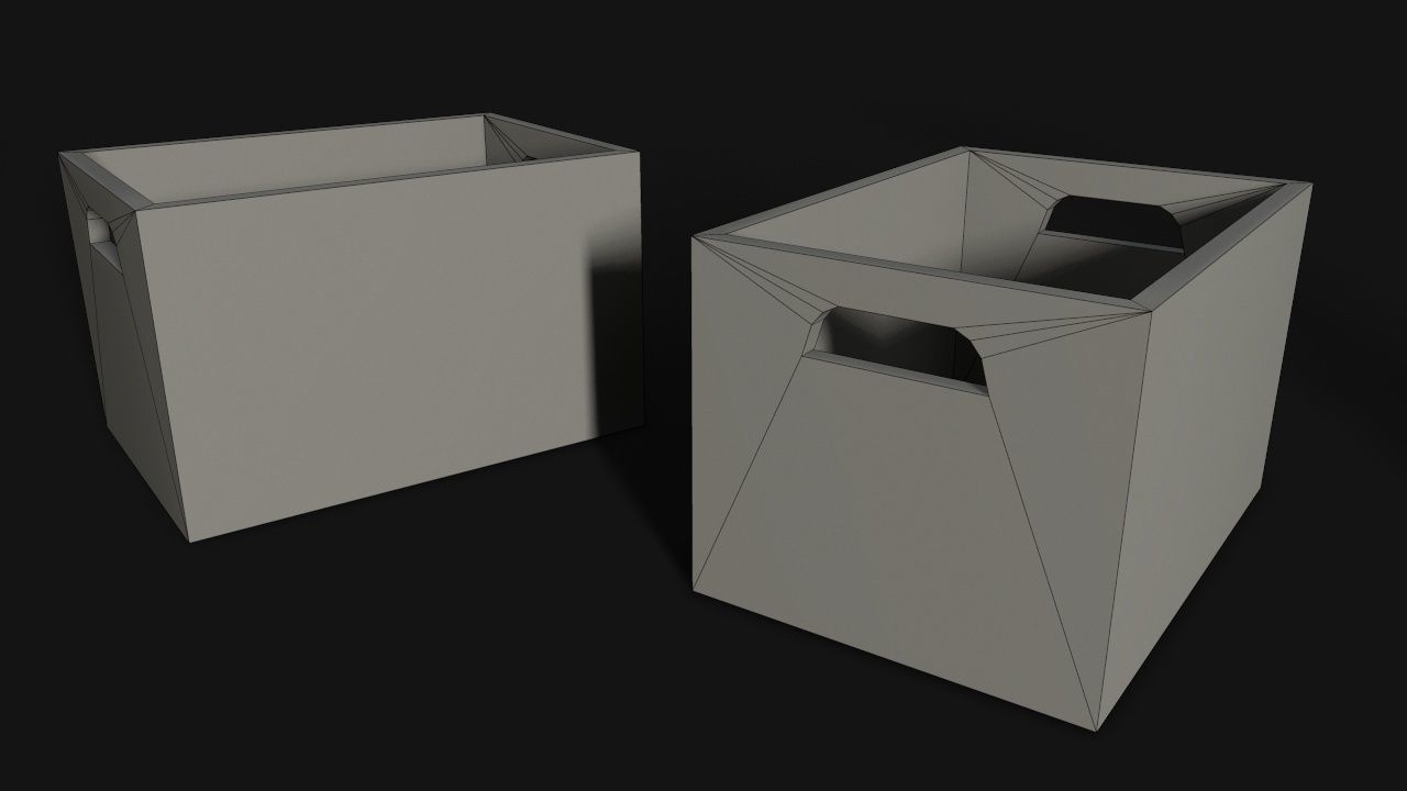 Wooden Crate Low-poly 3D model_11