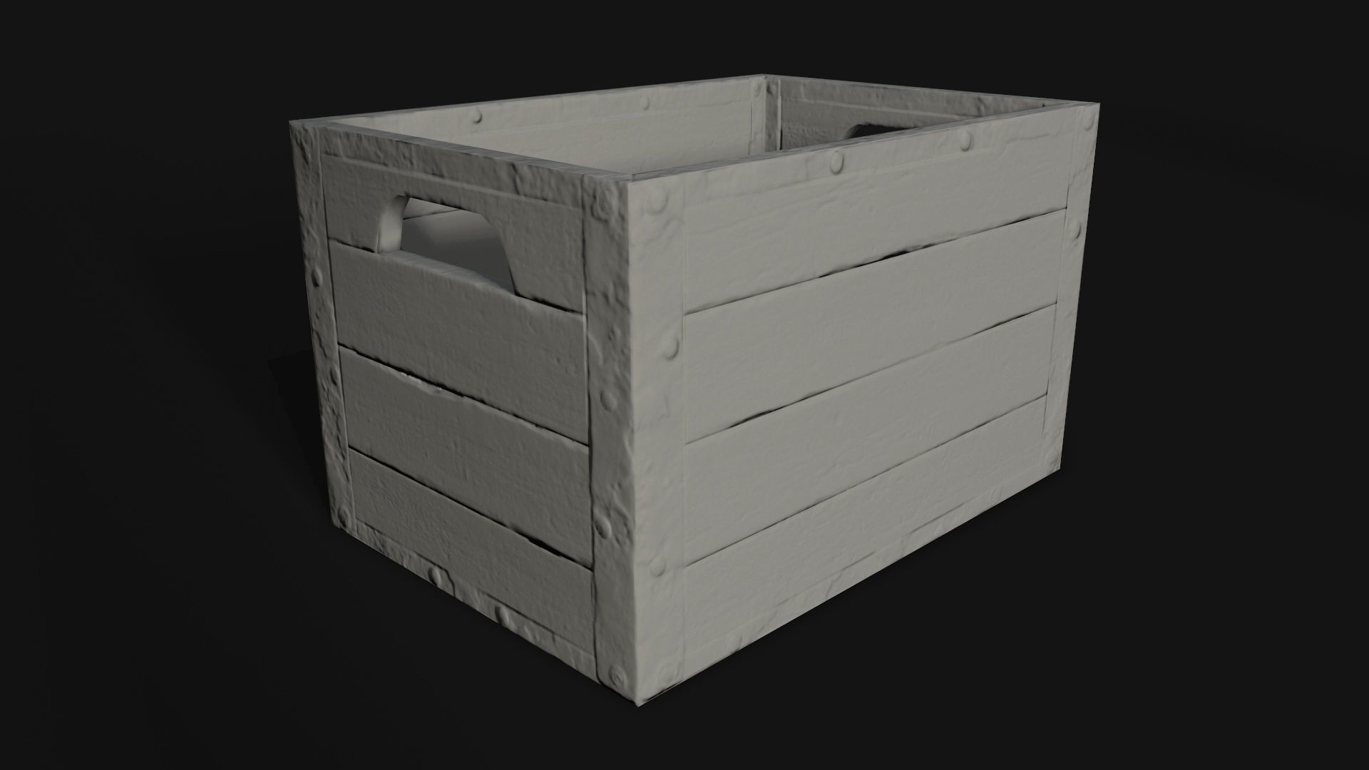 Wooden Crate Low-poly 3D model_10