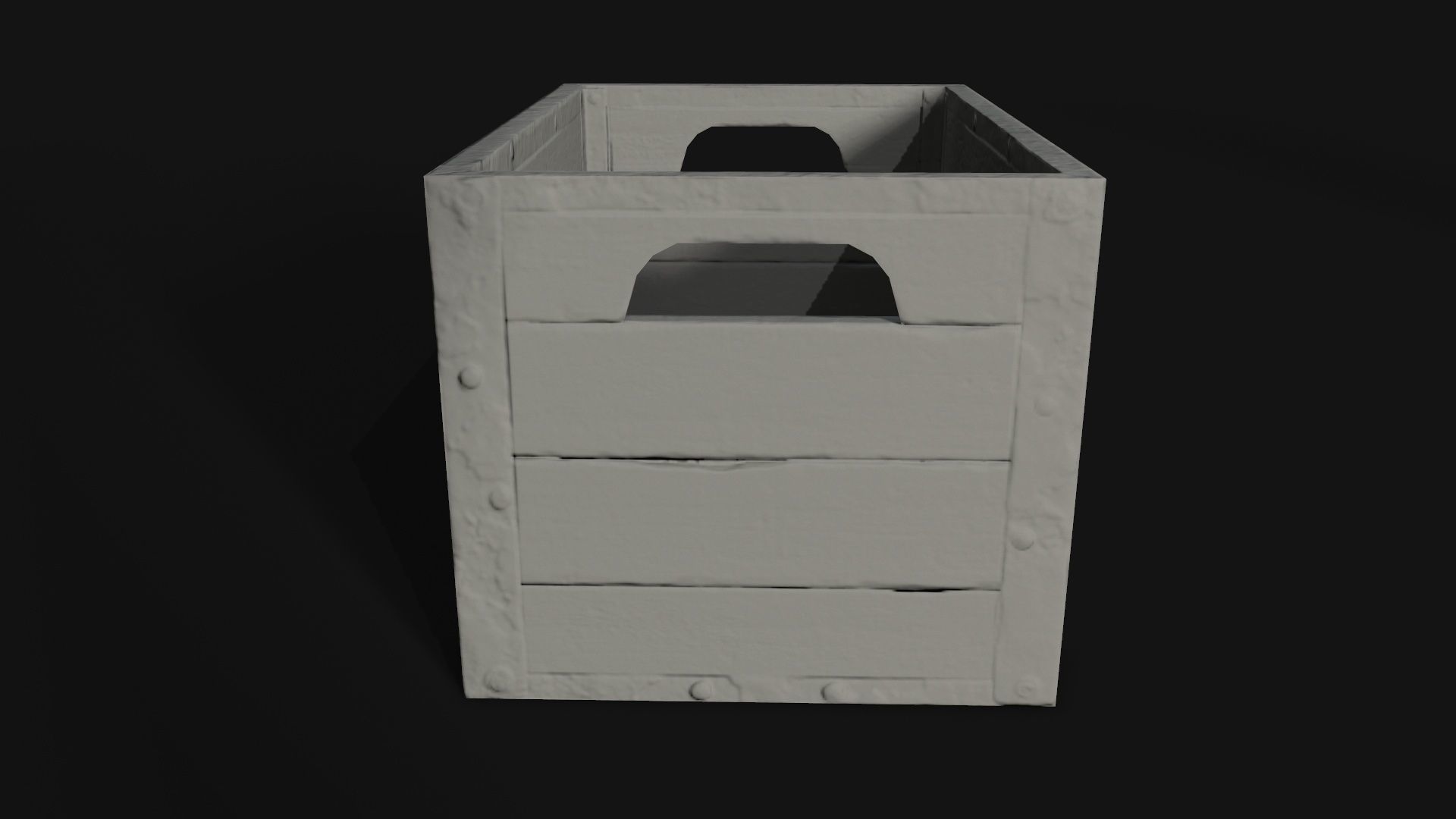 Wooden Crate Low-poly 3D model_9