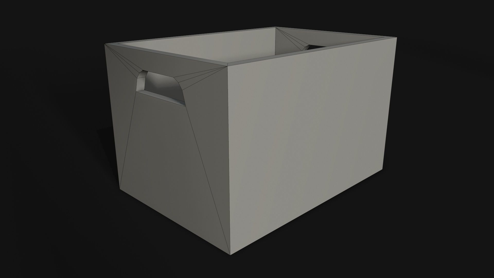 Wooden Crate Low-poly 3D model_13