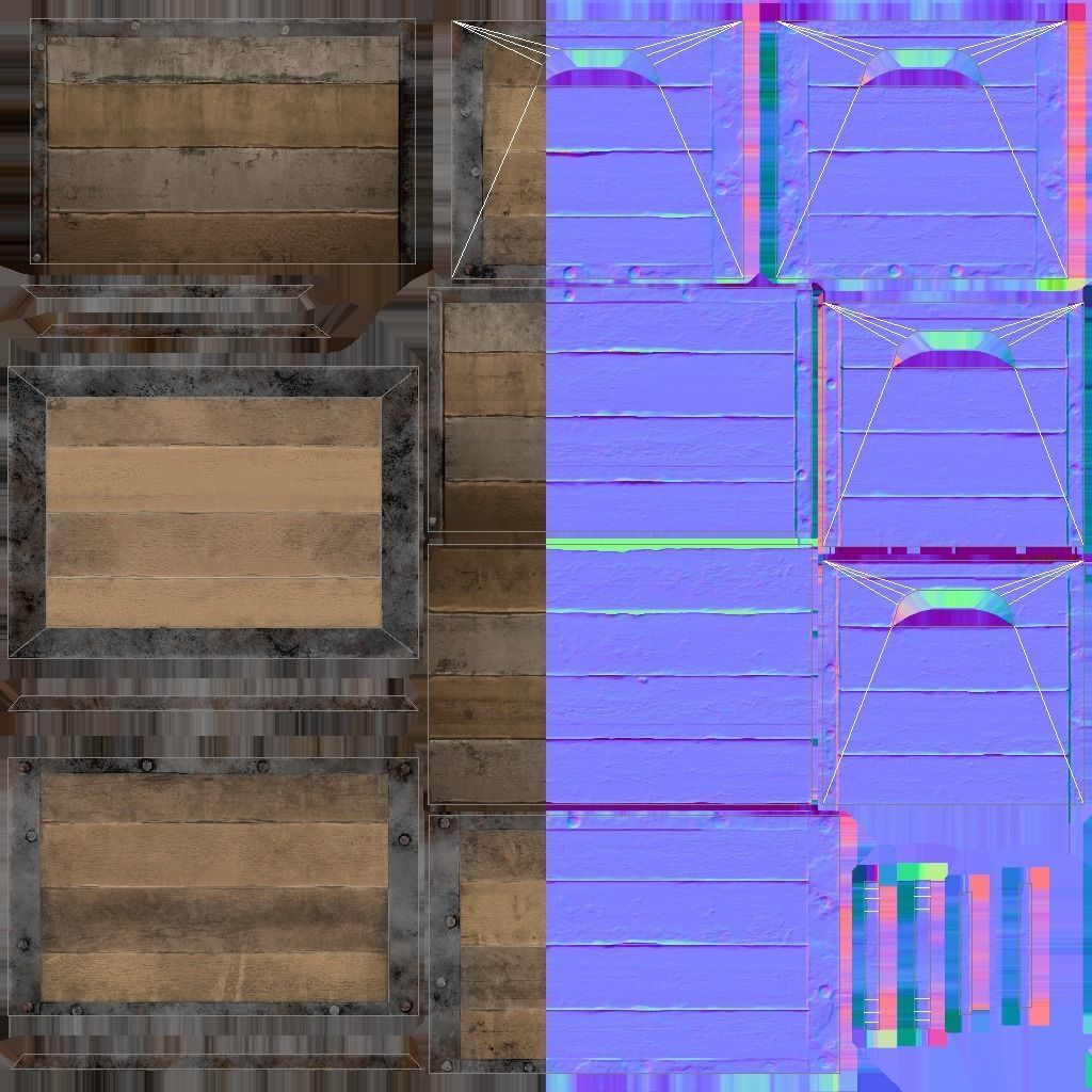 Wooden Crate Low-poly 3D model_15