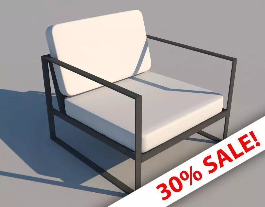 Modern Chair 2 Low-poly 3D model_0