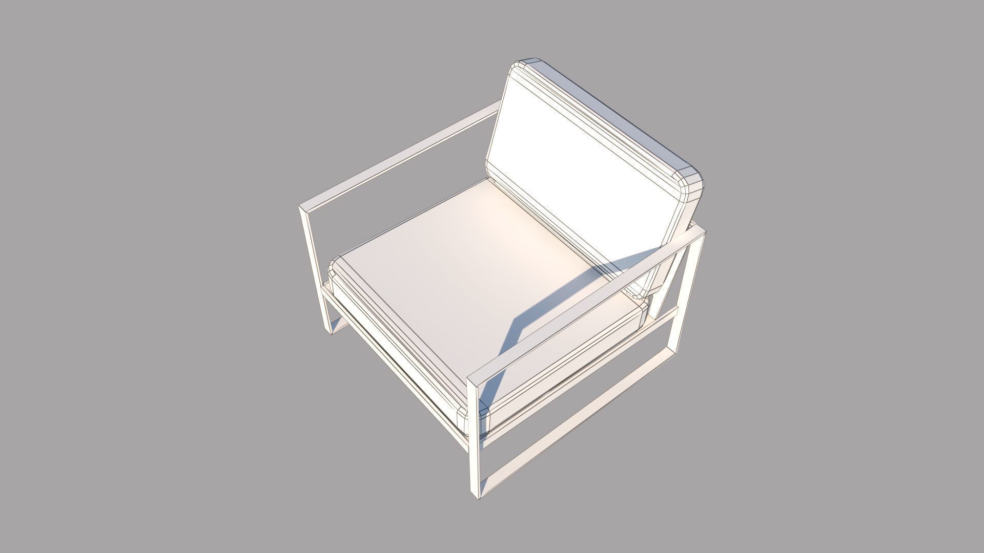 Modern Chair 2 Low-poly 3D model_5