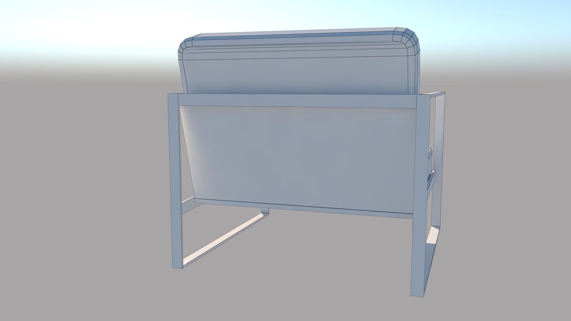 Modern Chair 2 Low-poly 3D model_7