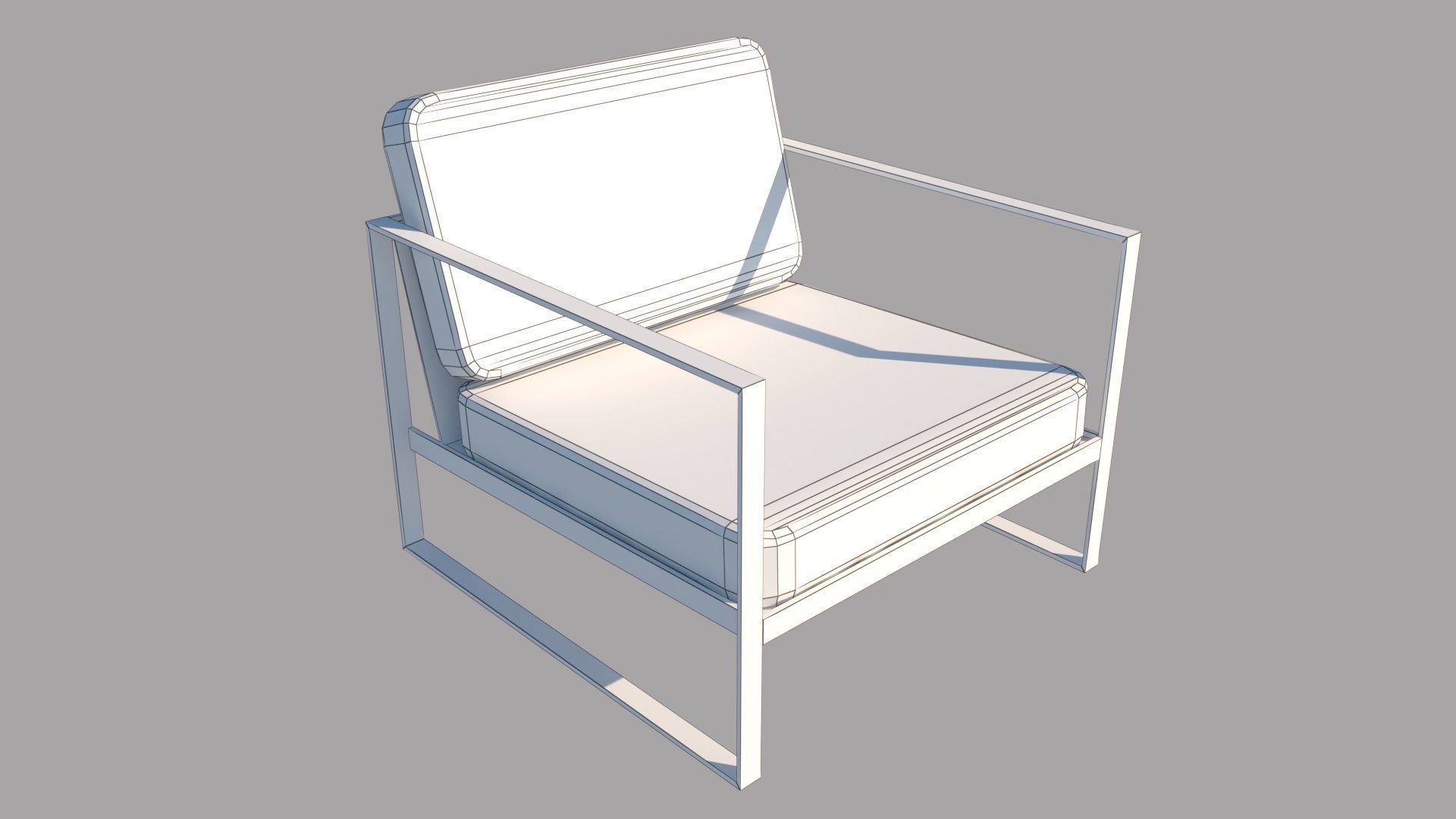 Modern Chair 2 Low-poly 3D model_6
