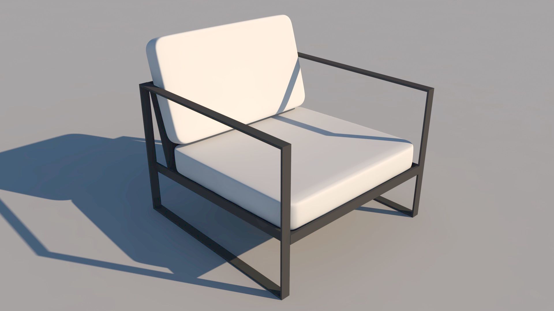 Modern Chair 2 Low-poly 3D model_1