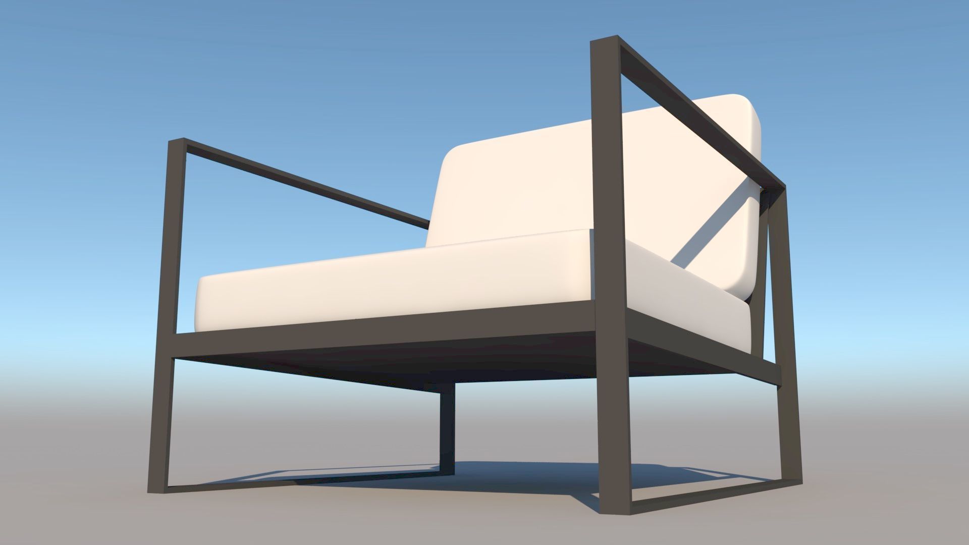 Modern Chair 2 Low-poly 3D model_3