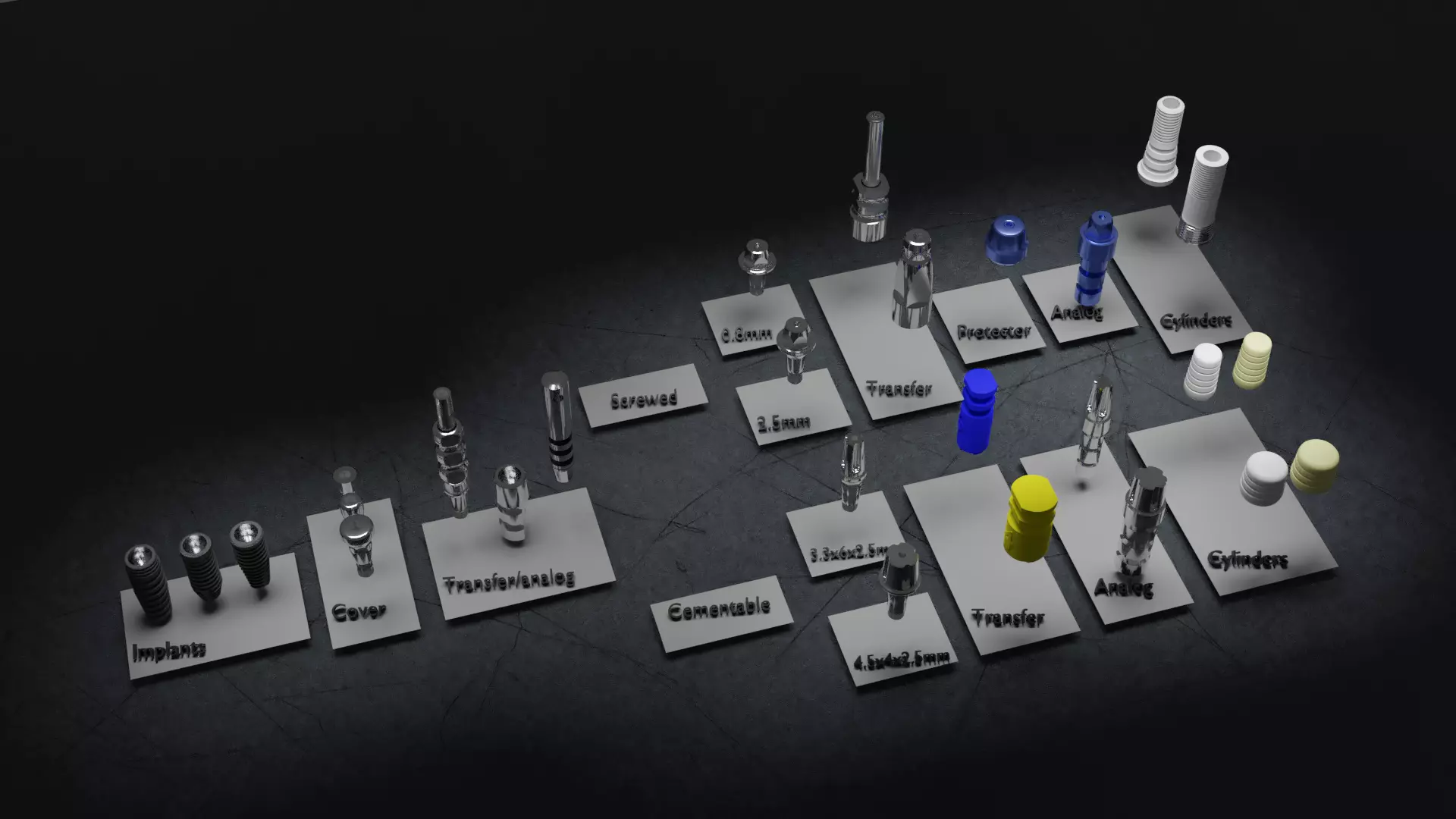 Dental implant system HIGH-RES FULL WORKFLOW 3D model_0