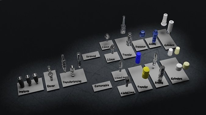 Dental implant system HIGH-RES FULL WORKFLOW 3D model