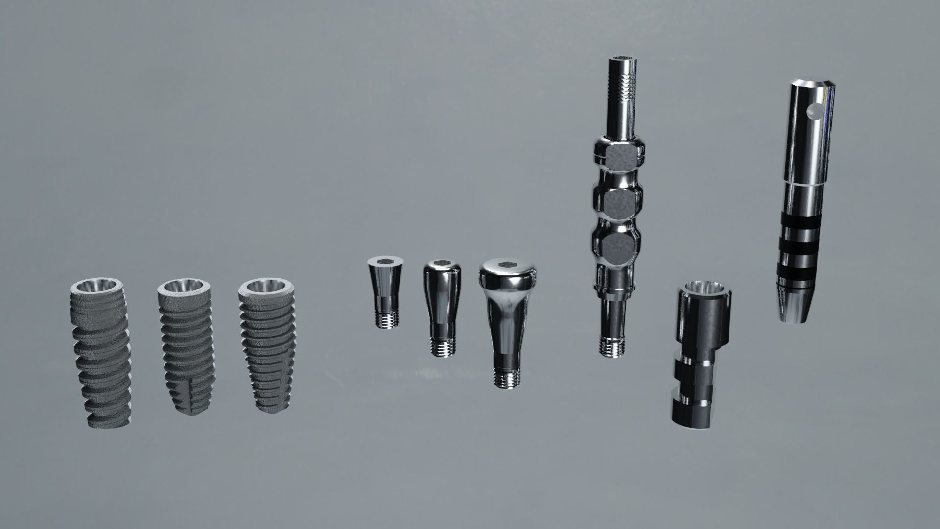 Dental implant system HIGH-RES FULL WORKFLOW 3D model_2