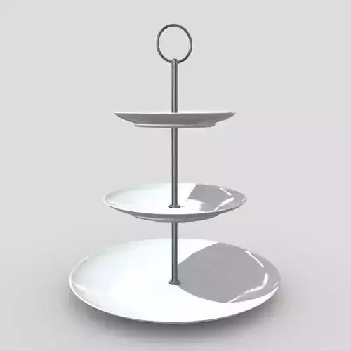 Etagere 5 three tier cake stand Low-poly 3D model