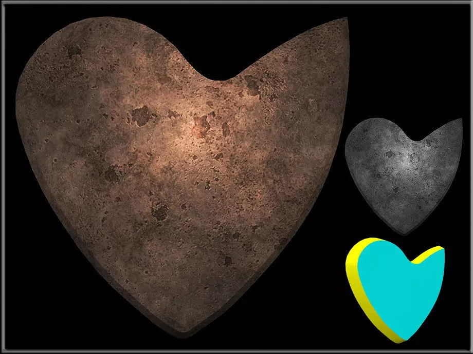 Heart Guitar Pick Low-poly 3D model