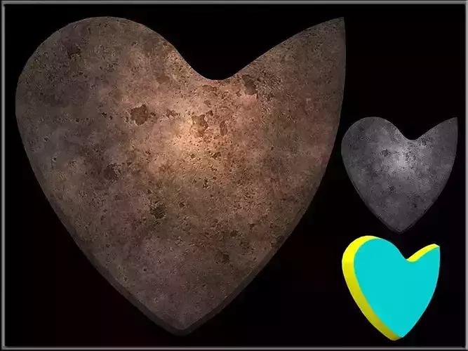  Heart Guitar Pick Low-poly 3D model