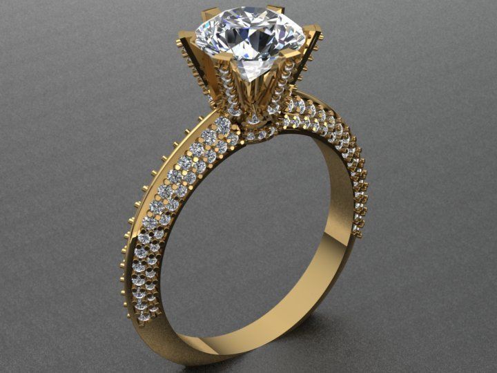 High Jewelry Tiffany Style Luxury Diamond Ring 3D print model_4