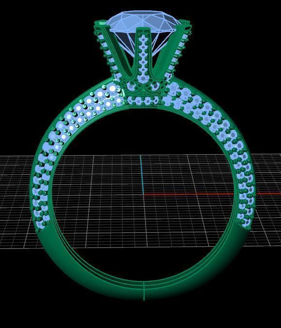 High Jewelry Tiffany Style Luxury Diamond Ring 3D print model_6