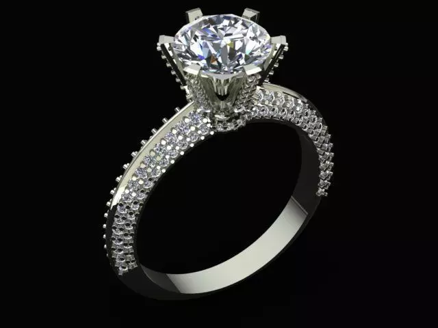 High Jewelry Tiffany Style Luxury Diamond Ring 3D print model_0