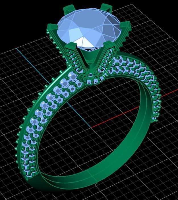 High Jewelry Tiffany Style Luxury Diamond Ring 3D print model_5