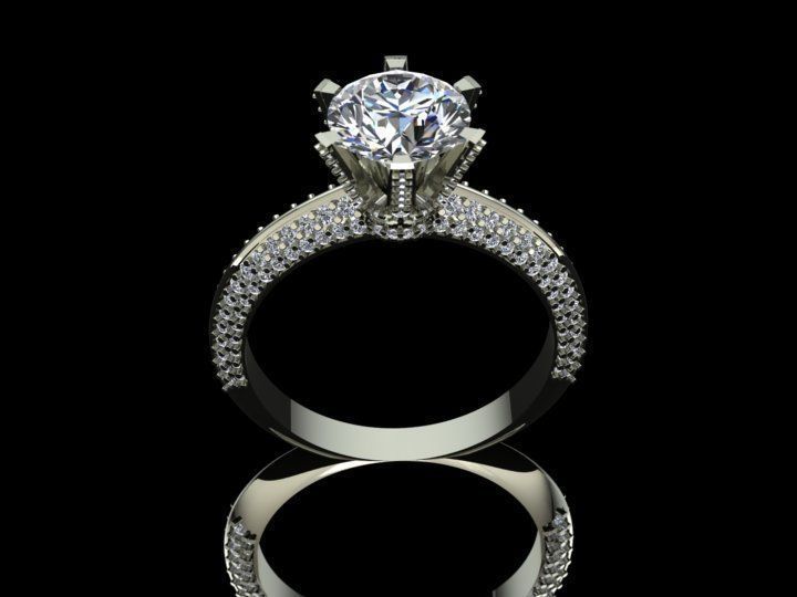 High Jewelry Tiffany Style Luxury Diamond Ring 3D print model_2
