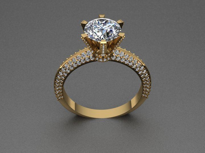 High Jewelry Tiffany Style Luxury Diamond Ring 3D print model_3