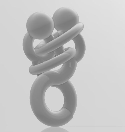 The kiss sculpture with two hands in shape of heart 3D print model_1