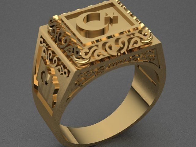 Ottoman Style Men Ring 3D print model