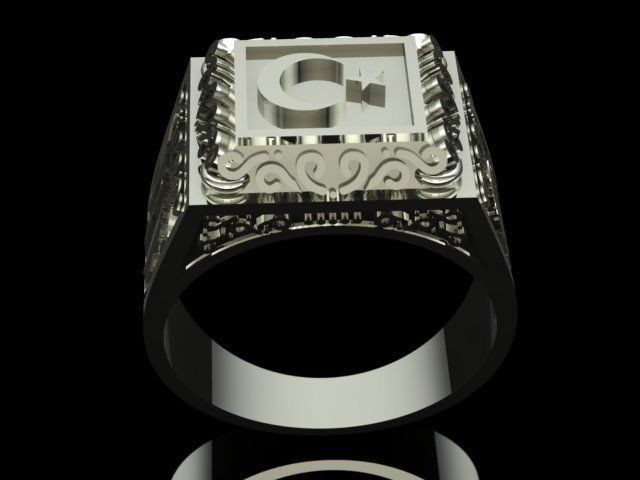 Ottoman Style Men Ring 3D print model_1